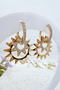 Xuping Vip Serial Sun Model Zircon Stone Gold Color Steel Hoop Earring (2.5 cm) - 3