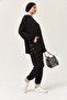 Snap Detail Hooded Double Suit Black - 4