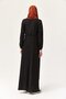 Shirt Collar Waist Tunnel Wrap Dress Black - 5