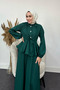 Stone Button Detailed Crepe Hijab Suit - 4