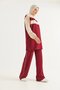 Collar Zippered Garnished Oysho Fabric Suit Burgundy - 3