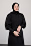فستان أسود بأزرار أمامية AY333 - 4