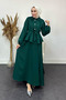 Stone Button Detailed Crepe Hijab Suit