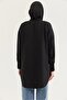 Linen Fabric Sleeve Ribbed Detailed Shirt Tunic Black - 3