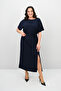 Women's Plus Size Short Sleeve Belted Dress 5297-25 - 2