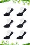 Men's Bamboo Ballet Smoked Socks Stitch-Free Invisible Anti-Slip Heel Silicone Pack of 6 - 2