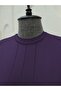 Purple Cuff Ribbed Slit Knitwear Tunic - 2