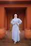 4507 - L-4 - Stone Detailed Hijab Dress Blue - 3