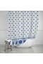 Bathroom Curtain 1X110X200 Single Wing Shower Curtain Ring Shower Cabin Curtain with Gift 4910 Blue - 3