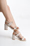 Women's Thick Heeled Buckle Double Strap Sandals Casual Heeled Shoes - 5