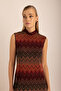 Patterned Glitter Knitted Sleeveless Dress - 3
