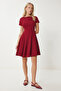 Godeli Mini Woven Dress Claret Red Lub0084 - 2
