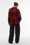 Women's Red Buttoned Plaid Shirt Jacket - 2