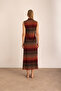 Patterned Glitter Knitted Sleeveless Dress - 6