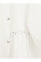 Pearl Detailed Snap Fastener Washable Cotton Gabardine Suit -White - 3
