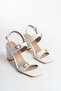 Women's Thick Heeled Buckle Double Strap Sandals Casual Heeled Shoes - 2