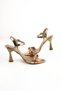 Women's Stone Detailed Colorful Cross Strap Thin Heel Evening Dress Shoes - 4