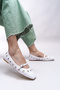 Thelmurn Women's Ballerinas 0012900   White Patent Leather - 4