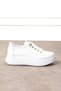 Women's White Rubber Laced Casual Comfortable Sole Comfortable Soft Walking Daily Sneaker Sports Shoes - 5