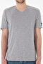 Men's Regular Fit V-Neck Gray Melange Basic T-Shirt 50305858-Vr086 - 7