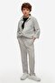 08-14 Years Boy Gray Pants Shirt Suit - Gray - 2