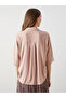 Black Shirt Collar Oversize Crepe Women's Blouse - 4
