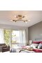 Gold Modern Sputnik Chandelier 6-Light Semi Flush Mount Ceiling Fixture for Bedroom - 2
