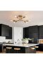 Gold Modern Sputnik Chandelier 6-Light Semi Flush Mount Ceiling Fixture for Bedroom - 3