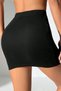 Micro Fabric Full Lycra Elastic Waist Skirt High Waist Skirt Mini Skirt - 3