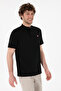 Men's Regular Fit Judge Collar Black Basic T-Shirt 50305914-Vr046 - 2