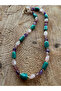 Amazonite- Amethyst- Strawberry Quartz - Pink Quartz Natural Stone Necklace - 3