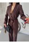 Belted Waist Blazer Jacket Pants Set - Stylish, Elegant and Versatile Women's Set for Any Occasion - 4