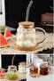 350ml Heat Resistant Bamboo Lid Bead Grain and Straw Coffee Presentation Cup - 2