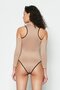 Window Detailed Long Sleeve Bodysuit 9154 Brown - 5
