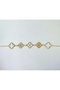 Steel Clover Bracelet Black Pearl Gold Detail Women's Bracelet - 2