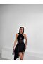 Cross Strap Tulle Detailed Low-Cut Side Fabric Piece Moving Sandy Mini Dress - 4