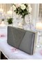 2026 Special Series Anthracite Gray Platinum Satin Platinum Stone Evening Dress Bag Evening Bag Engagement Wedding Bag - 5