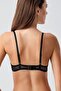 Underwire Lace Detailed Gathering Bra C18410 Black - 4