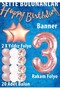 Party 3 Years Old Rose Number Foil Star Birthday Set Birthday Concept - 2