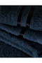Maynor Border Flocked 2-Piece 100% Cotton Hand Towel - Navy Blue - 4