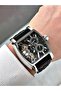 Automatic Mechanism Angular Dial Black-Silver Color Steel Case Men's Wristwatch 1054.09 - 4