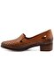 Vela Genuine Leather Comfort Orthopedic Women's Short Heeled Shoes Taba - 5