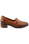 Vela Genuine Leather Comfort Orthopedic Women's Short Heeled Shoes Taba - 4