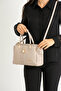 Women's Printed Lock Detailed Hand and Shoulder Bag