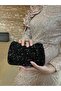 Büka Women's Black Stone Finger Snap Stylish Evening Dress Bag - 4