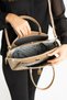 Original Women's Hand & Shoulder Bag with Gold Detail, Special Design Bag + Matching Wallet Set 22X28 cm - 6
