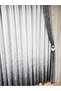 New Design Grey-Anthracite-Smoked Sprinkled Right/Left Set Tulle Background Curtain - 3