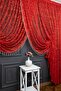 Red Shawl Design Beaded Double Breasted Curtain Yanki Tulle Theater Model Curtain - 4