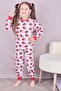 Girl's 100% Cotton Pajama Set 1810-Red - 6