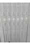 Ottoman White Ecru Court Embroidered Living Room 3-Layer Pleated Tulle Curtain - 3
